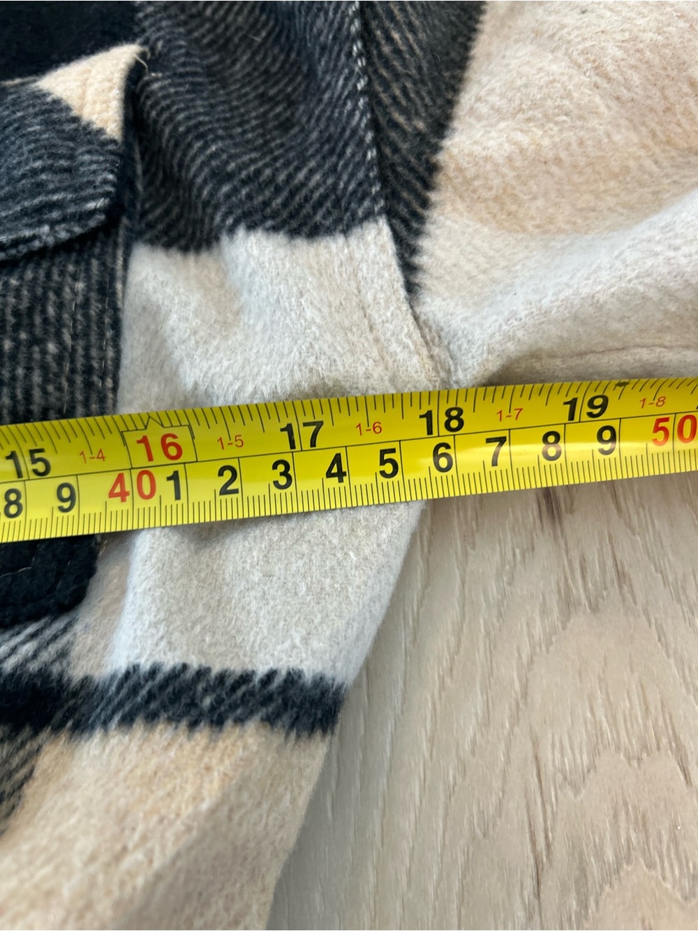 Ashley By 26 International Plaid Cropped Shacket - Black, Tan & Cream - Picture 8 of 8